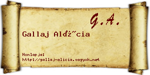 Gallaj Alícia névjegykártya